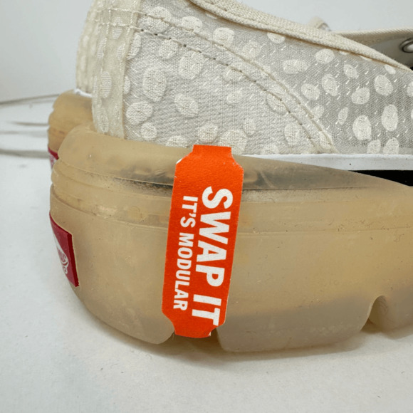 Vans Old Skool Tapered Modular Sneakers Mesh Polka Dot Cream Size 6 - Picture 8 of 14